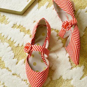 BODEN Red Fabric Point Buckle Flat